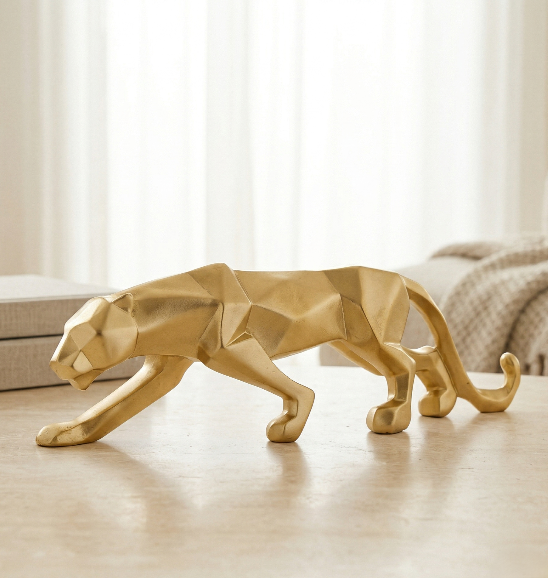 Gemini_Generated_Image_lwthjilwthjilwth TCG 5" Golden Panther Statue - Image 1