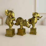 TCG 9" Yoga Posture Elephant Set Golden