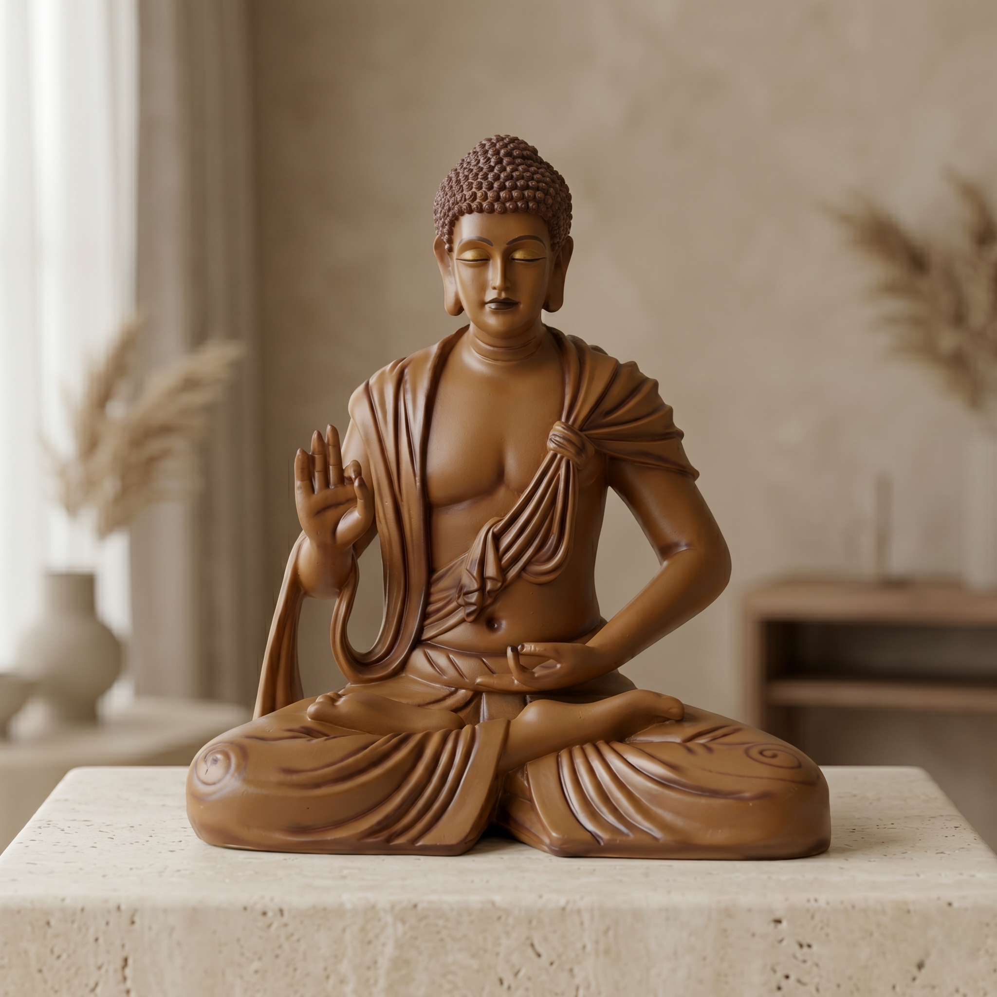 Gemini_Generated_Image_pgdxmcpgdxmcpgdx TCG 26" Calm Posture Buddha in Beige Colour - Image 1