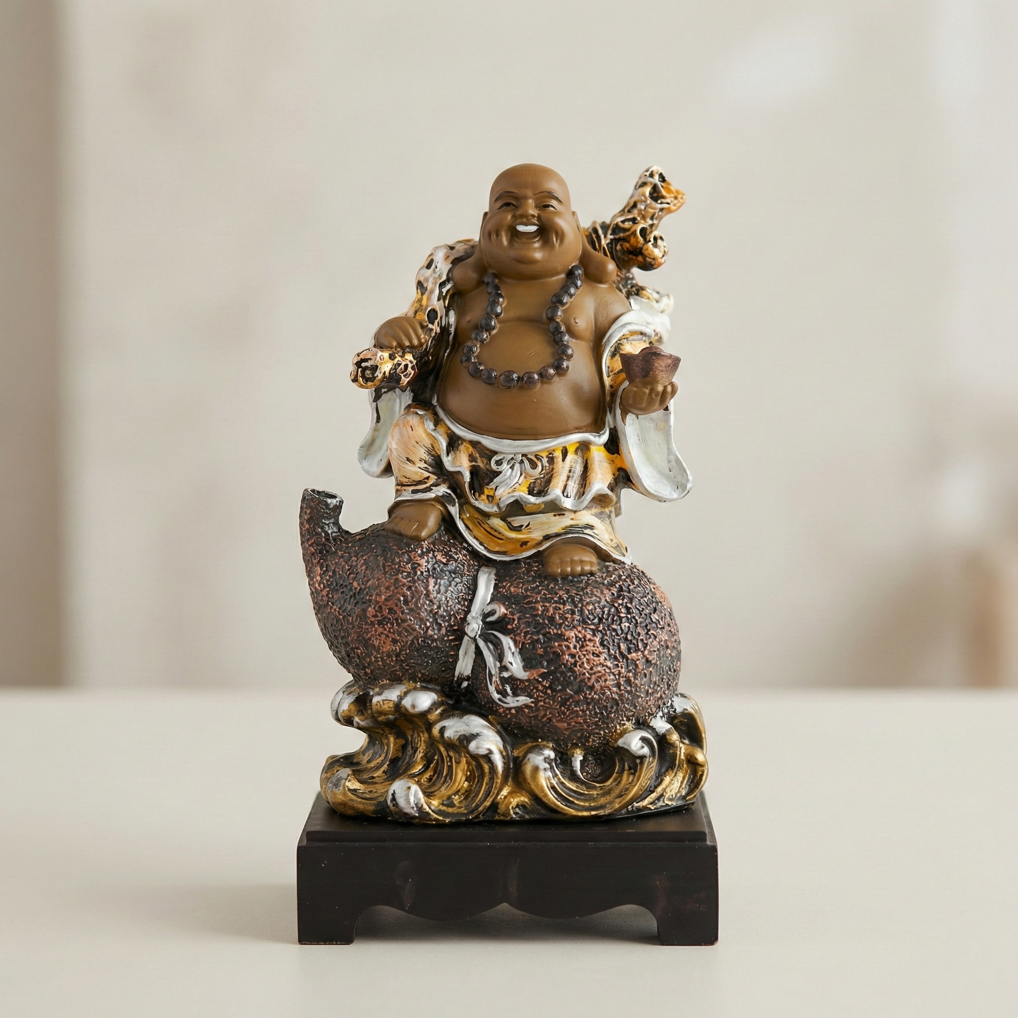 Gemini_Generated_Image_u3vxk2u3vxk2u3vx TCG 12" Money Potli (cloth sack) Buddha - Image 1