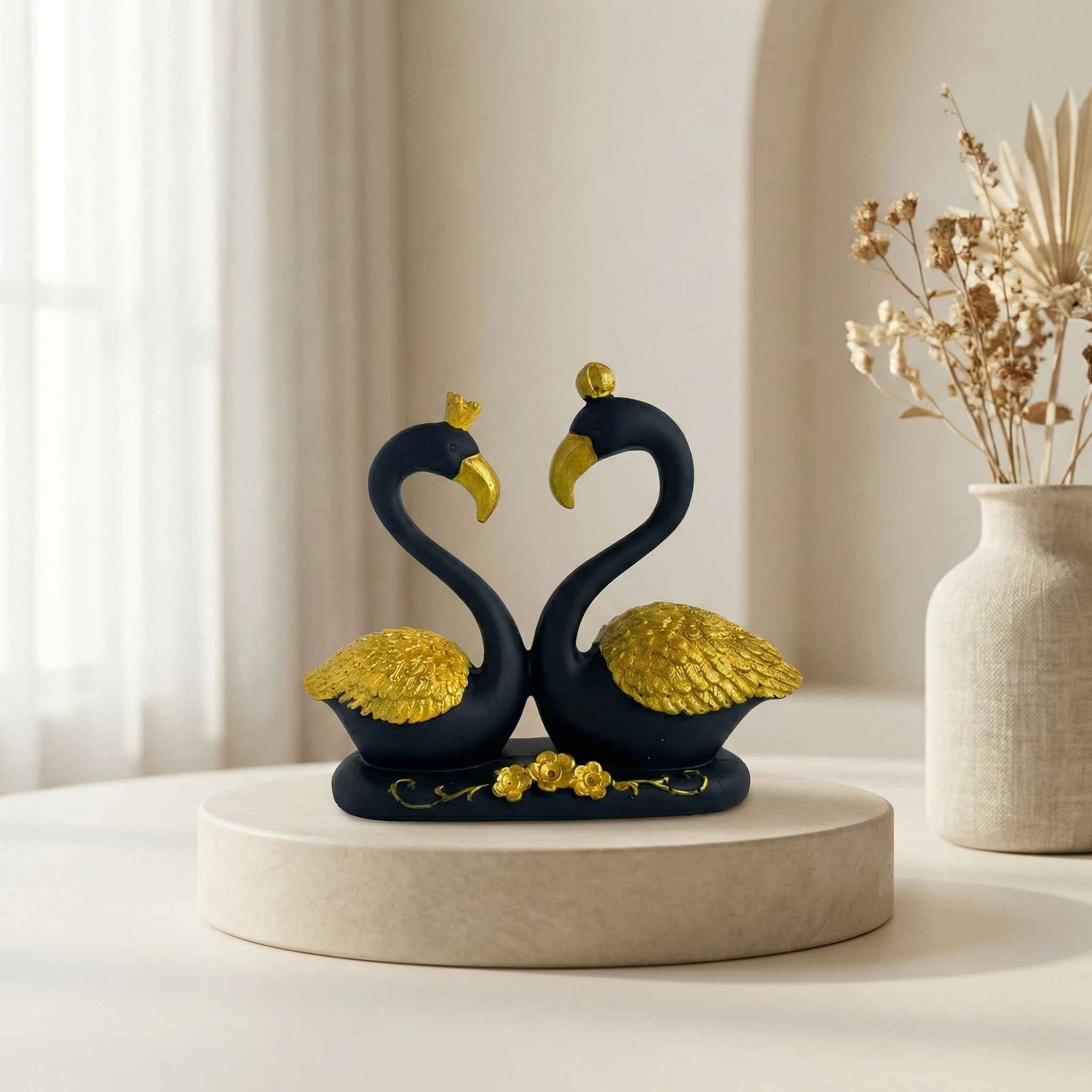 Made with LogoLicious Add Your Logo App TCG 7" Lovely King Queen Swan Couple - Image 1