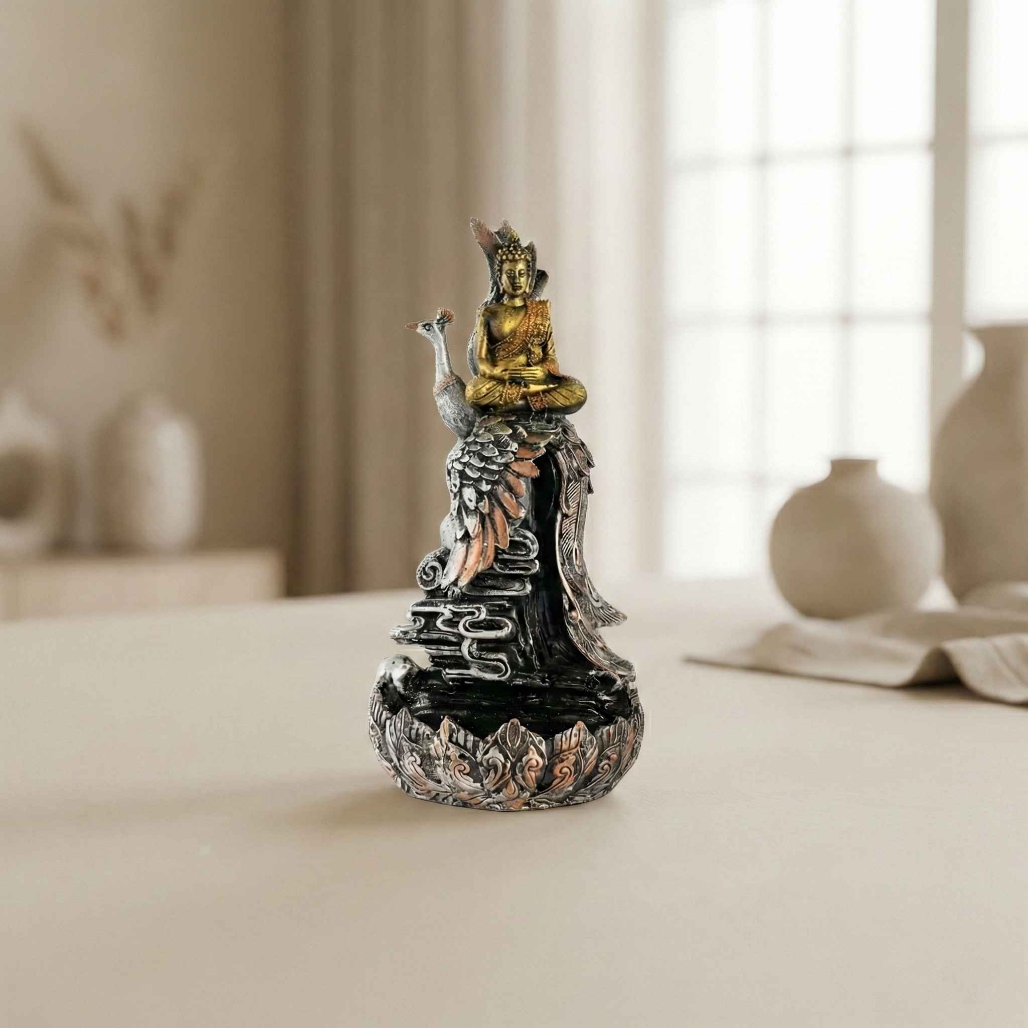 Made with LogoLicious Add Your Logo App TCG 8.75" Buddha Fog Fountain - Image 1