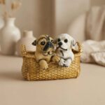 TCG 5.9" Cute Puppies In Basket - Image 5